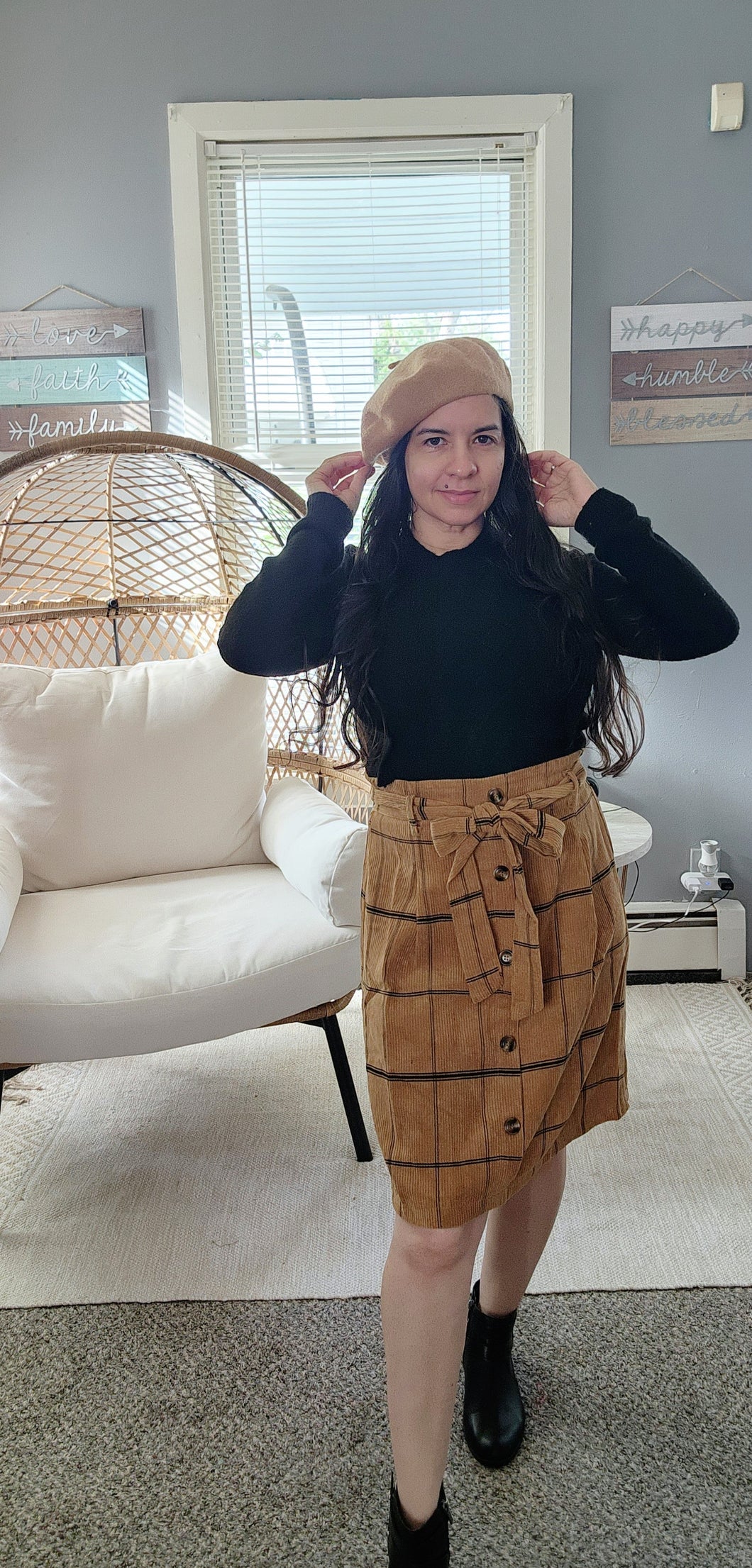 Corduroy lovely skirt (Camel)