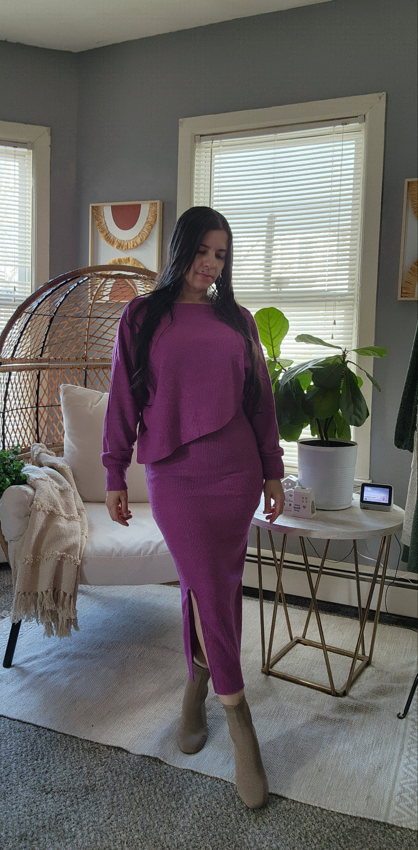 Ribbed top and skirt