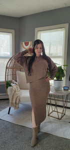 Ribbed top and skirt set