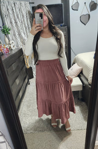 Corduroy midi skirt