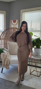 Ribbed top and skirt set
