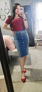 Light denim skirt