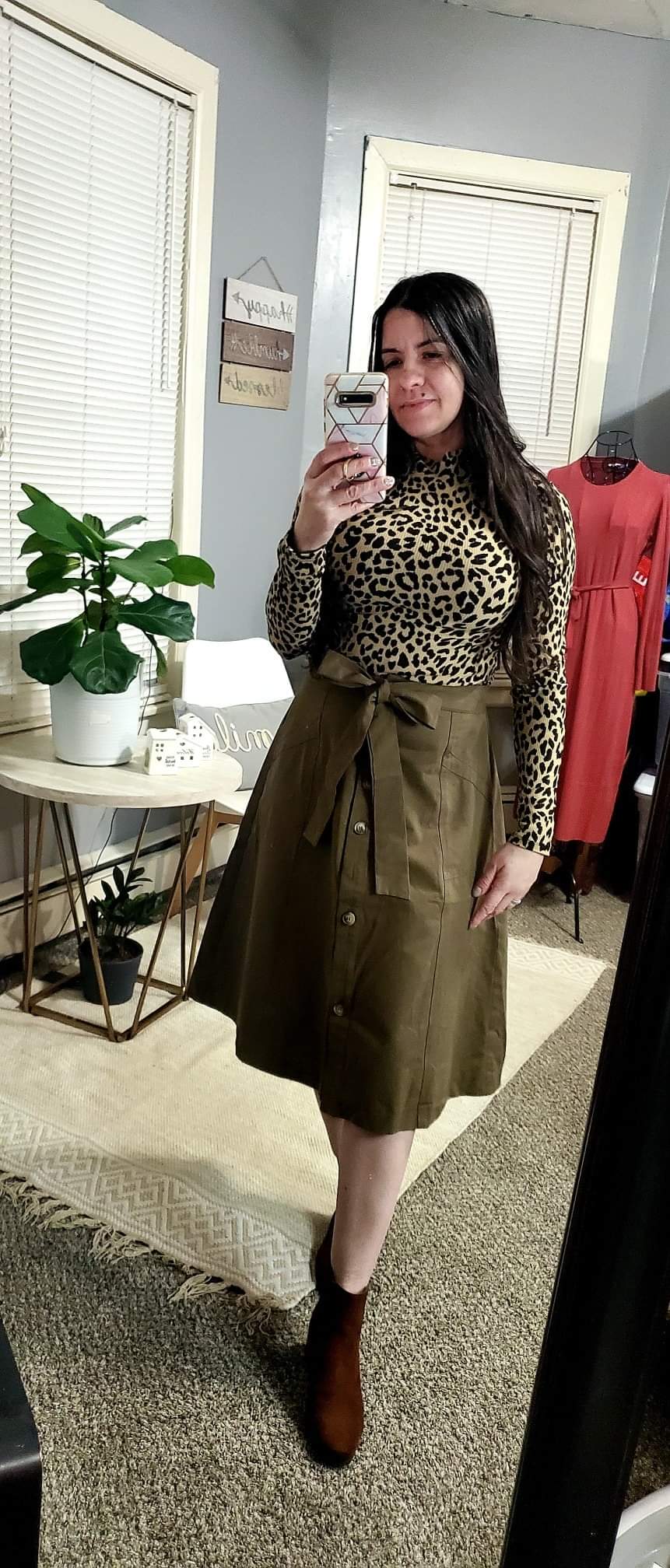 Olive skirt